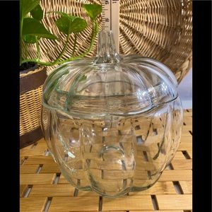 Pumpkin Jar, Large Candy Decorative Jar with Lid 70 Oz., Vintage Anchor Hocking